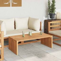 Berkfield Home Garden Side Table 110x55x35.5 cm Solid Wood Teak in Brown - thumbnail 4