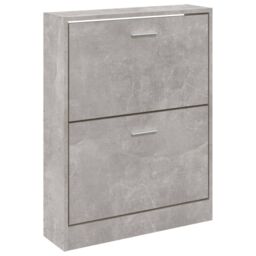 Berkfield Home Shoe Cabinet Concrete Grey 59x17x81 cm Engineered Wood - Size: 59 x 17 x 81 cm - thumbnail 4