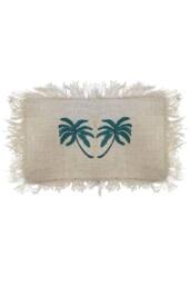 KDMD Linen Cushion Cover 30x50cm Palm Tree with Fringe in Off-White - Size: 30x50 cm - thumbnail 4
