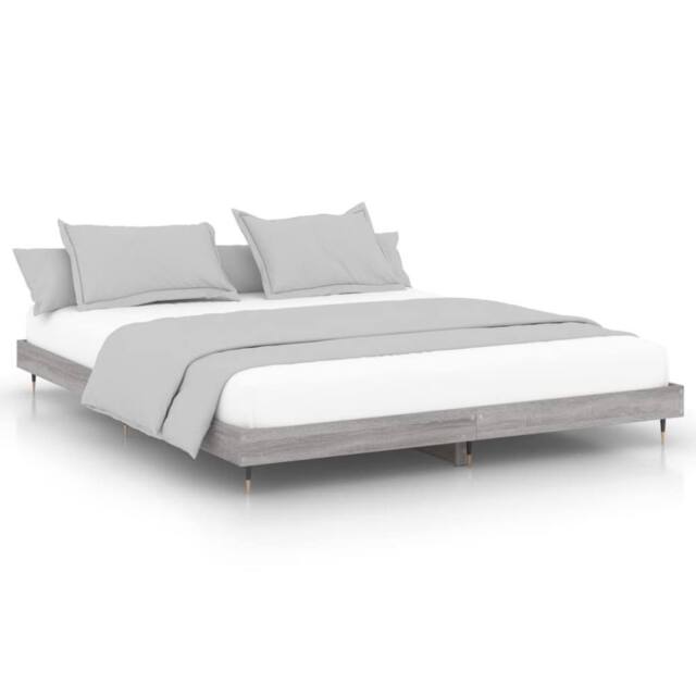 Berkfield Home Bed Frame Grey Sonoma 120x200 cm Engineered Wood - Size: Small Double - image 1