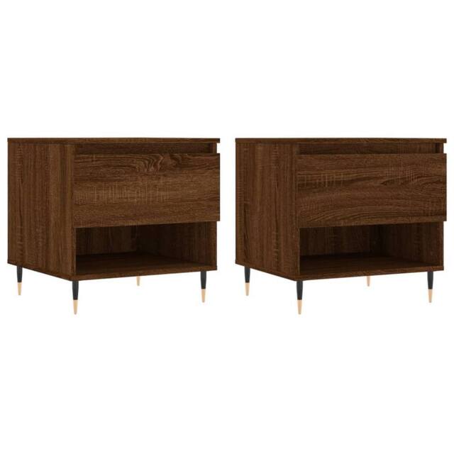 Berkfield Home Coffee Tables 2 pcs Brown Oak 50x46x50 cm Engineered Wood - Size: 50 x 46 x 50 cm - image 1