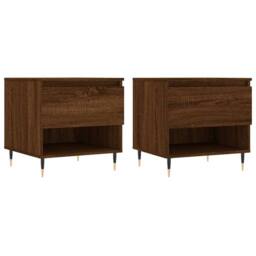 Berkfield Home Coffee Tables 2 pcs Brown Oak 50x46x50 cm Engineered Wood - Size: 50 x 46 x 50 cm - thumbnail 1