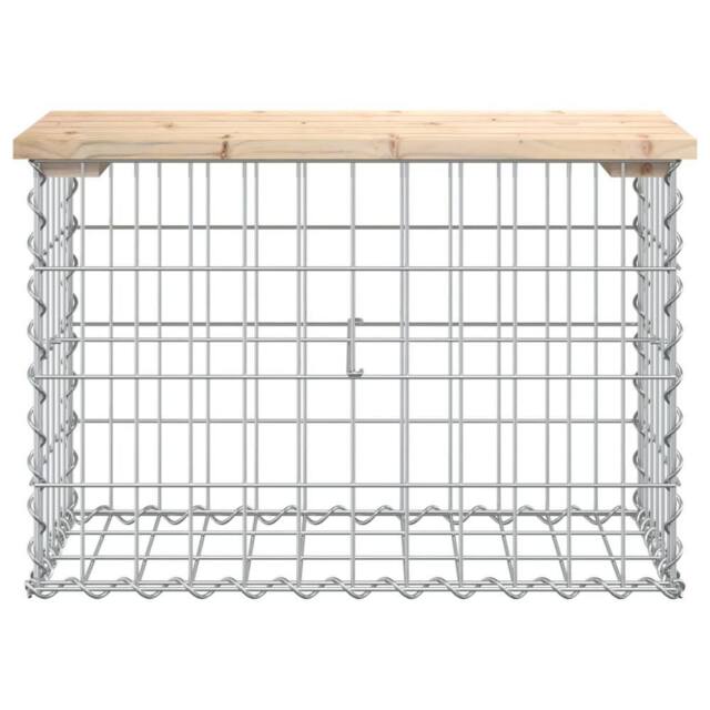 Berkfield Home Beautiful Garden Bench Gabion Design 63x31.5x42 cm Solid Wood Pine in Light Tan - image 1