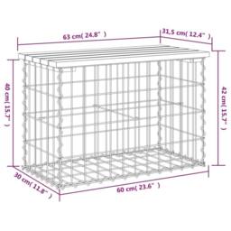 Berkfield Home Beautiful Garden Bench Gabion Design 63x31.5x42 cm Solid Wood Pine in Light Tan - thumbnail 8