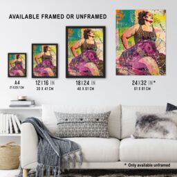 "Artery8 Big is Beautiful Bright Colourful Woman Portrait Wall Art Print - Size: W12"" x H16""" - thumbnail 3