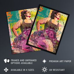 "Artery8 Big is Beautiful Bright Colourful Woman Portrait Wall Art Print - Size: W12"" x H16""" - thumbnail 2
