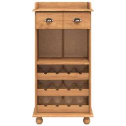 Berkfield Home Wine Cabinet ASKIM with 12 Bottle Holders Honey Brown Solid Wood Pine - thumbnail 6