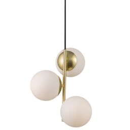 Nordlux Modern Indoor Pendant Light Brass Metal E14 Hand Blown Glass - Mains Powered, IP20 in Gold - thumbnail 1