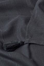 Homescapes Cotton Rajput Ribbed Throw in Black - Size: 225 cm x 255 cm - thumbnail 5