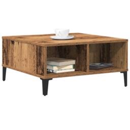 Berkfield Home Coffee Table Old Wood 60x60x30 cm Engineered Wood in Brown - Size: 60 x 60 x 30 cm - thumbnail 3