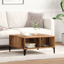 Berkfield Home Coffee Table Old Wood 60x60x30 cm Engineered Wood in Brown - Size: 60 x 60 x 30 cm - thumbnail 1