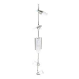 Netlighting Anna On Linear Bar 6 Light G9 Satin ChromeOpal & Frosted Glass in Grey