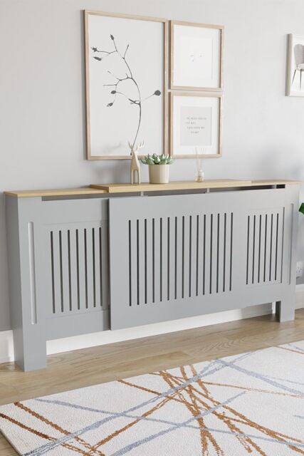 Home Discount Vida Designs Arlington Adjustable Radiator Cover 830x1400-2040x190 mm in Grey - image 1