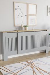 Home Discount Vida Designs Arlington Adjustable Radiator Cover 830x1400-2040x190 mm in Grey - thumbnail 1