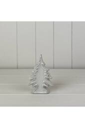 KDMD Glazed Ceramic Christmas Tree Ornament with Textured Detail in Grey - thumbnail 1