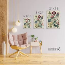 "Artery8 Vintage Ernst Haeckel Inspired Flowers Canvas Wall Art Print - Size: W18"" x H24""" - thumbnail 4