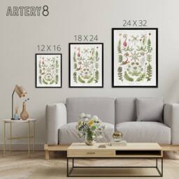 "Artery8 Hepatica Plant Vintage Floral Haeckel Botanical Framed Canvas Wall Art in White - Size: W18"" x H24""" - thumbnail 4