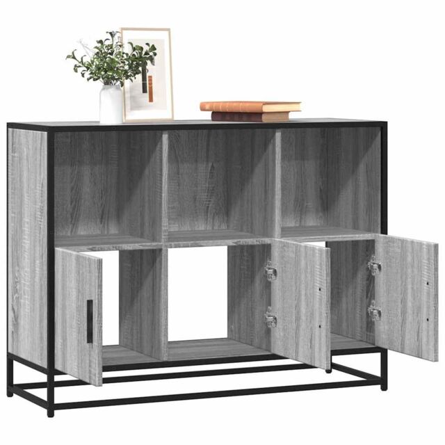 Berkfield Home Sideboard Grey Sonoma 100x35x76 cm Engineered Wood - Size: 100 x 35 x 76 cm - image 1