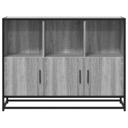 Berkfield Home Sideboard Grey Sonoma 100x35x76 cm Engineered Wood - Size: 100 x 35 x 76 cm - thumbnail 4