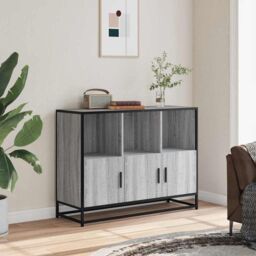 Berkfield Home Sideboard Grey Sonoma 100x35x76 cm Engineered Wood - Size: 100 x 35 x 76 cm - thumbnail 3
