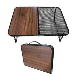 VOGREX NEW FOLDING CAMPING TABLE ALUMINIUM PICNIC PORTABLE in Brown