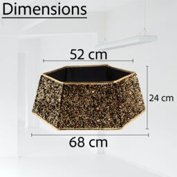 Shatchi 26.8Inch Christmas Tree Skirt Foldable Sequin Xmas Tree Stand Base Cover Collar Trunk Basket Ring for Tree Decorations in Gold - Size: 1 Pack - thumbnail 4