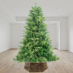 Shatchi 26.8Inch Christmas Tree Skirt Foldable Sequin Xmas Tree Stand Base Cover Collar Trunk Basket Ring for Tree Decorations in Gold - Size: 1 Pack - thumbnail 3