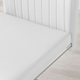 FurnitureboxUK 2x Lorenzo Faux Leather Chrome Dining Chairs in White - thumbnail 4