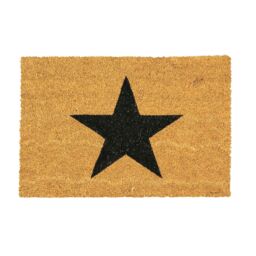 Nicola Spring Coir Door Mat - 90 x 60cm - Black Star - Size: 90 cm x 60 cm - thumbnail 1