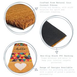 Nicola Spring Coir Door Mat - 90 x 60cm - Black Star - Size: 90 cm x 60 cm - thumbnail 2