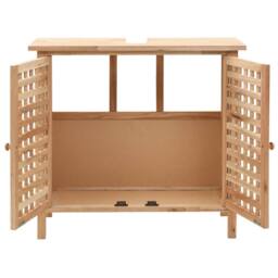 Berkfield Home Sink Cabinet with Mirror Solid Walnut Wood in Brown - thumbnail 4