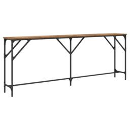Berkfield Home Sturdy Console Table Old Wood 200x29x75 cm Engineered Wood in Brown - Size: 200 x 29 x 75 cm - thumbnail 3