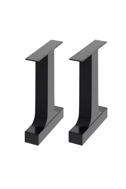 Living and Home 40cm/15.75 inch 2Pcs Black I-shaped Metal Table Legs Furniture Replacement Legs for Coffee Table - image 1