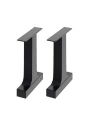 Living and Home 40cm/15.75 inch 2Pcs Black I-shaped Metal Table Legs Furniture Replacement Legs for Coffee Table - thumbnail 1