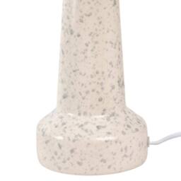 Wyld and Coco Table Lamp Beige Ceramic Base Blue Speckle Drum Faux Linen Shade - thumbnail 6