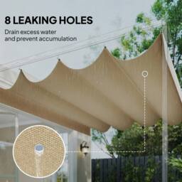 Kelvenix Retractable Pergola Canopy Only for 4 x 3 m Pergola in Khaki - Size: 0.6m2 - thumbnail 4