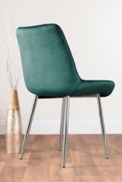 FurnitureboxUK Atlanta 6 White Dining Table & 6 Pesaro Silver Leg Chairs in Green - thumbnail 6