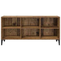 Berkfield Home Old Wood TV Stand Old Wood Engineered wood, Metal Medium Storage in Brown - thumbnail 5