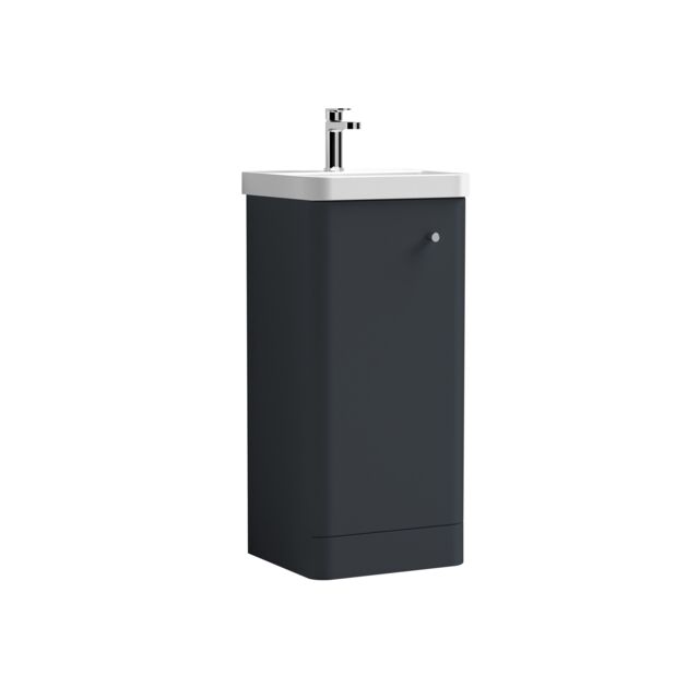 Balterley Floor Standing 1 Door Vanity Unit Ceramic Basin Dark Grey 400mm - image 1