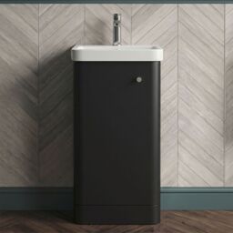Balterley Floor Standing 1 Door Vanity Unit Ceramic Basin Dark Grey 400mm - thumbnail 9