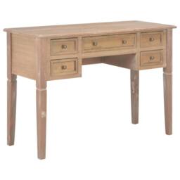 Berkfield Home Writing Desk Brown 109.5x45x77.5 cm Wood - thumbnail 1