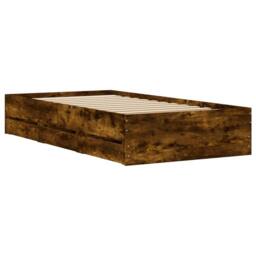 Berkfield Home Modern Bed Frame with Drawers Smoked Oak 100x200 cm Engineered Wood in Brown - thumbnail 8