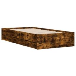 Berkfield Home Modern Bed Frame with Drawers Smoked Oak 100x200 cm Engineered Wood in Brown - thumbnail 4