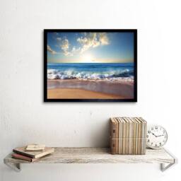 "Artery8 Photograph Seascape Beach Sand Ocean Surf Waves 12x16"" Framed Art in Blue - Size: W12"" x H16""" - thumbnail 2