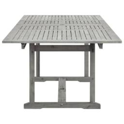 Berkfield Home Garden Dining Table (160-240)x100x75 cm Solid Acacia Wood in Grey - thumbnail 6