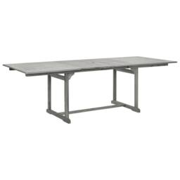 Berkfield Home Garden Dining Table (160-240)x100x75 cm Solid Acacia Wood in Grey - thumbnail 1