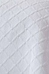 Homescapes Cotton Contemporary Diamond Pattern Bedspread in White - Size: Single - thumbnail 3