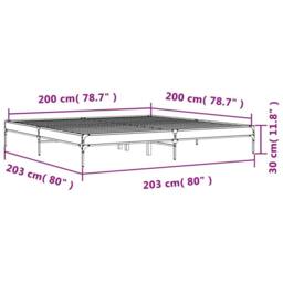 Berkfield Home Durable Bed Frame without Mattress Sonoma Oak 200x200 cm in Light Tan - thumbnail 9