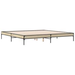 Berkfield Home Durable Bed Frame without Mattress Sonoma Oak 200x200 cm in Light Tan - thumbnail 1