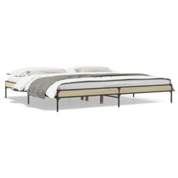 Berkfield Home Durable Bed Frame without Mattress Sonoma Oak 200x200 cm in Light Tan - thumbnail 3